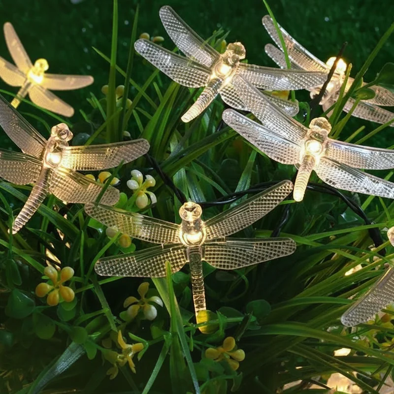 1PC 10 LED Dragonfly Fairy Lamp Battery Powered For Home Garden Wedding Party Decor