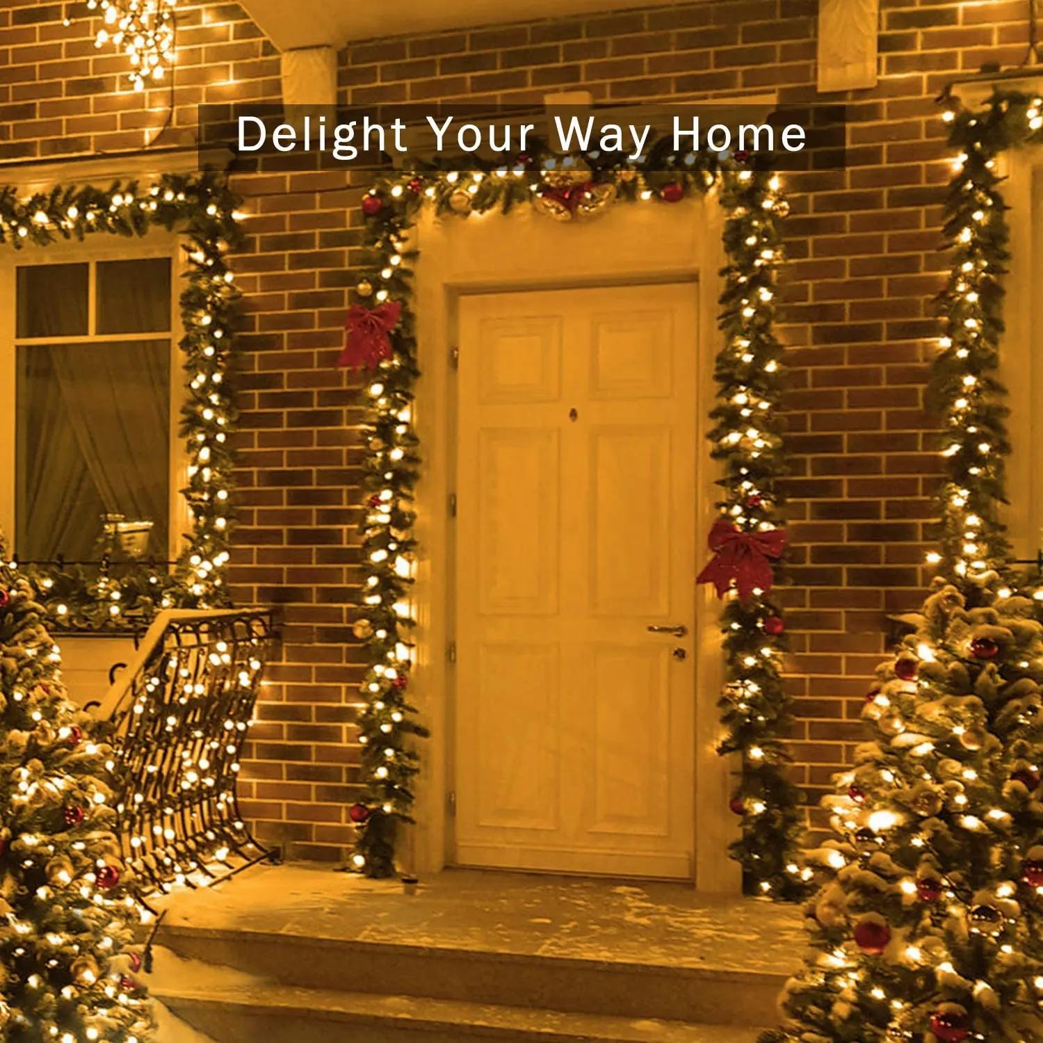 Outdoor Solar Garden Lights Warm White Purple LED Strip String Fairy Lights Solar Lamp Waterproof Garland Decor for Patio Yard