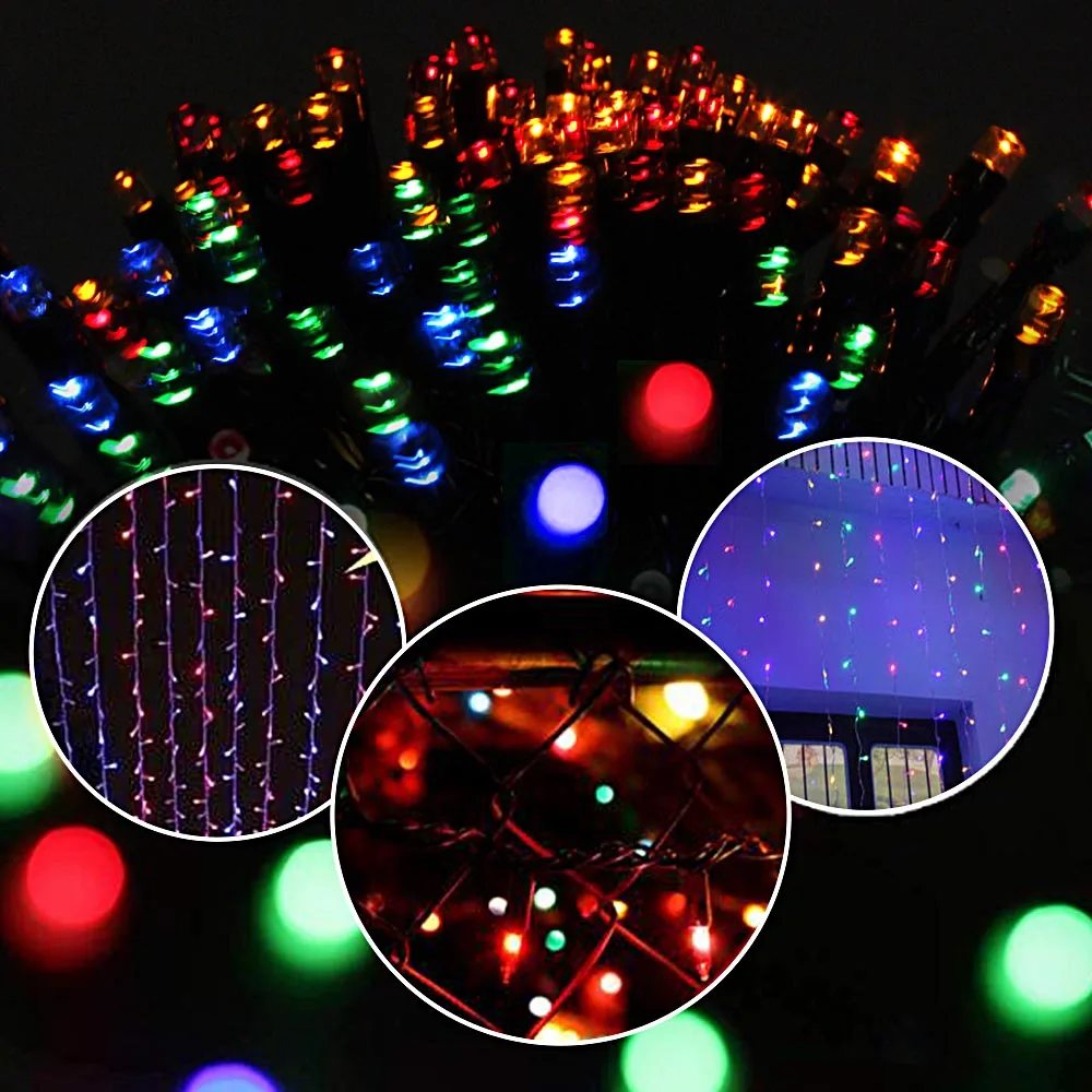 Outdoor Solar Garden Lights Warm White Purple LED Strip String Fairy Lights Solar Lamp Waterproof Garland Decor for Patio Yard