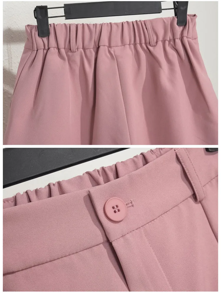 Solid Casual Elegant Trendy OL Office Lady Short Women's Pants Korean Sweet Fashion Elastic Waist Basic All-match Loose Shorts