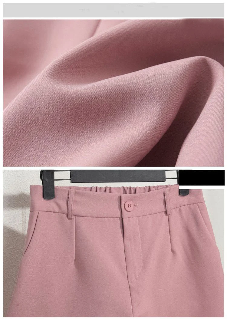 Solid Casual Elegant Trendy OL Office Lady Short Women's Pants Korean Sweet Fashion Elastic Waist Basic All-match Loose Shorts
