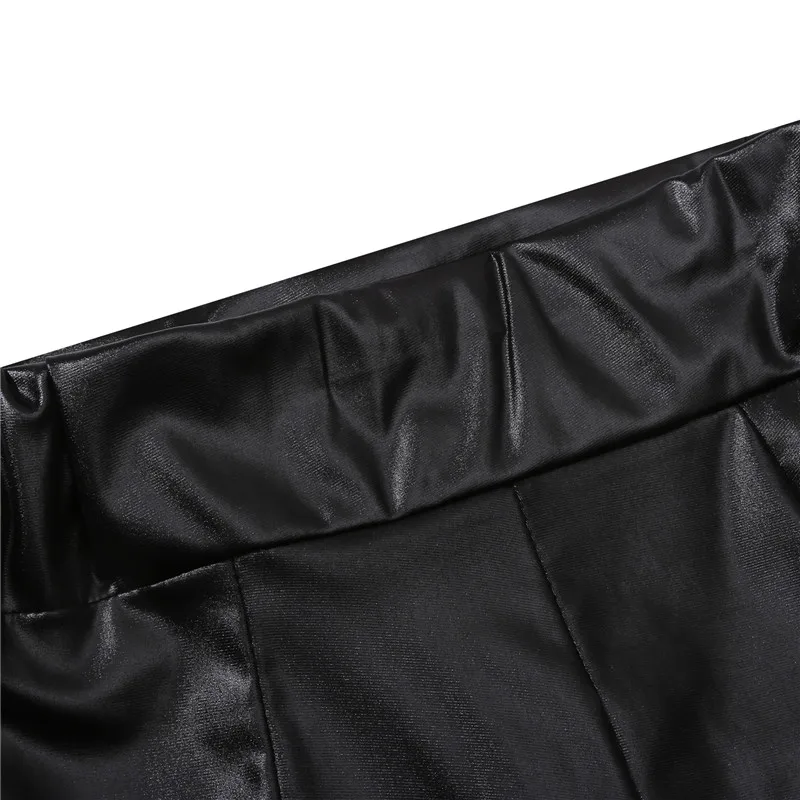 2024 Sexy Womens Shorts Shiny Elastic High Waist Shiny Faux PU Leather Short Pants Slim Hot Dance Clubwear Mini Shorts