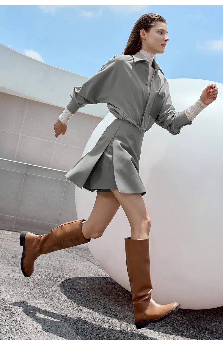 AMII Minimalism Casual Shorts Skirts Women High Rase 2026 Autumn New Fashion Commuter Lady Straight Blazer A-Line Skirt 12343035