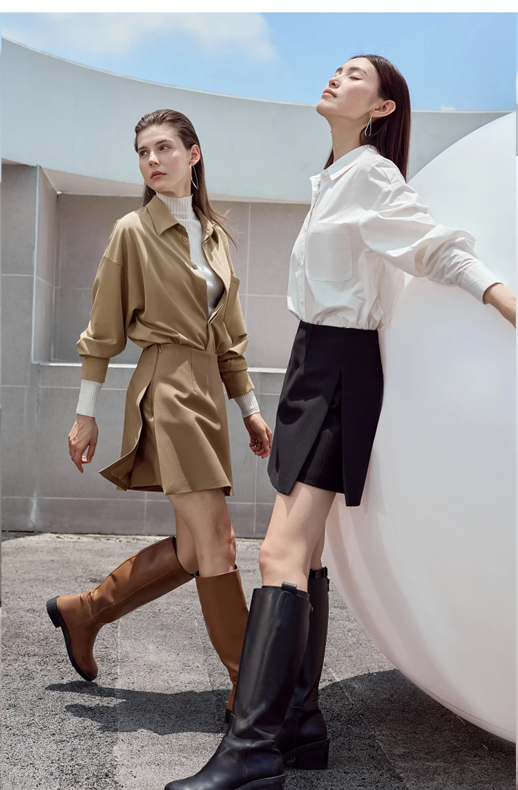 AMII Minimalism Casual Shorts Skirts Women High Rase 2026 Autumn New Fashion Commuter Lady Straight Blazer A-Line Skirt 12343035