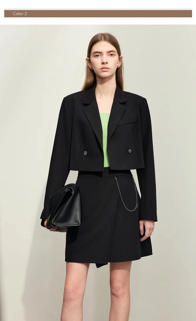 AMII Minimalism Casual Shorts Skirts Women High Rase 2026 Autumn New Fashion Commuter Lady Straight Blazer A-Line Skirt 12343035