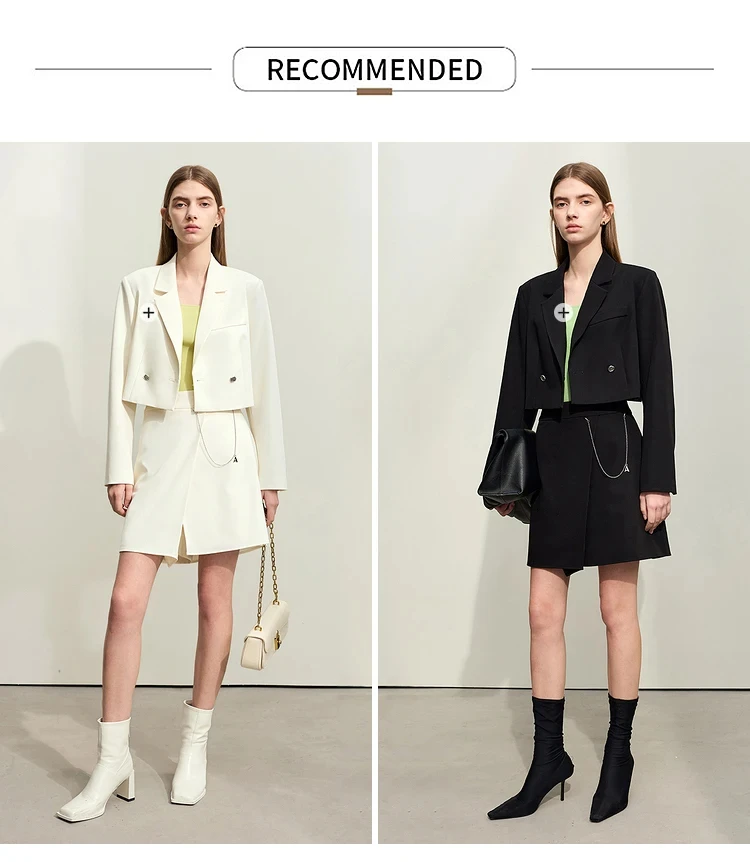 AMII Minimalism Casual Shorts Skirts Women High Rase 2026 Autumn New Fashion Commuter Lady Straight Blazer A-Line Skirt 12343035