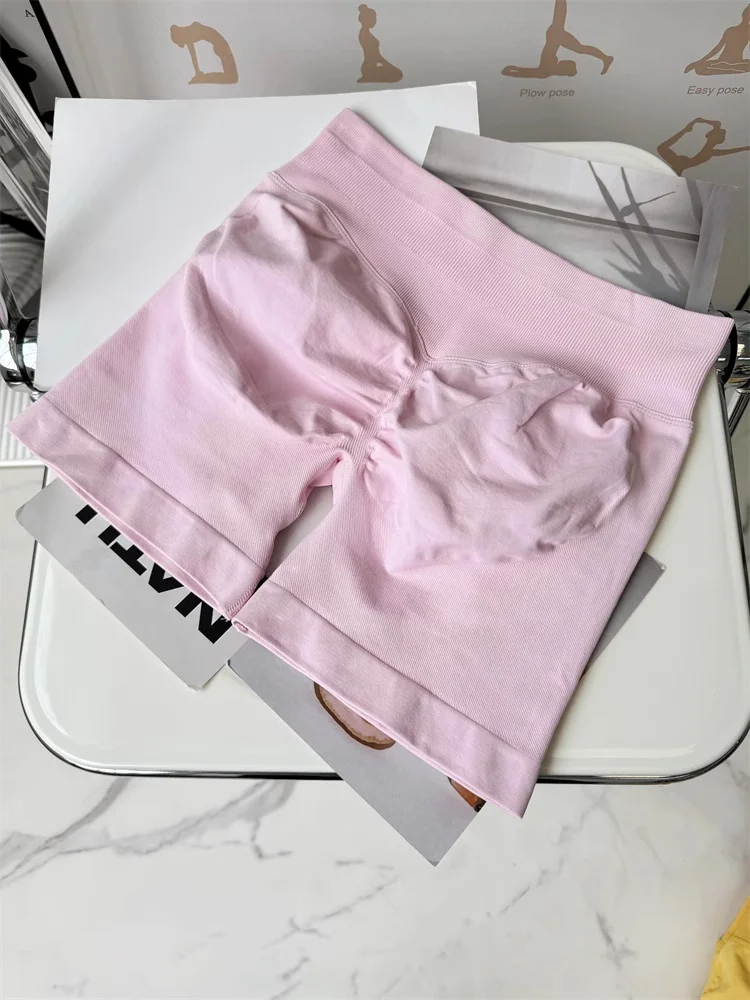 Summer Women Scrunch Bum Gym Shorts With Low Waist Yoga Shorts Seamless Scrunch Workout Running Butt Lifting Shorts