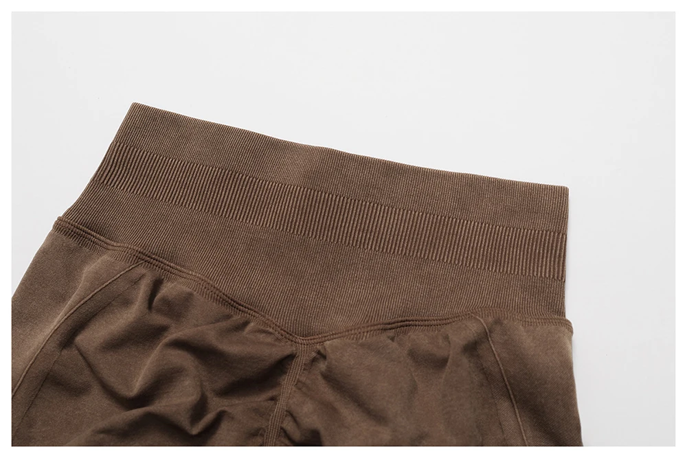Fashionable Sexy Seamless Sand-Washed Yoga Shorts High-Waisted Hip-Lifting Shorts Tight Running Sports Fitness Yoga Pants Women