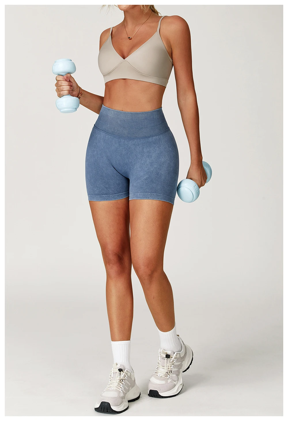 Fashionable Sexy Seamless Sand-Washed Yoga Shorts High-Waisted Hip-Lifting Shorts Tight Running Sports Fitness Yoga Pants Women