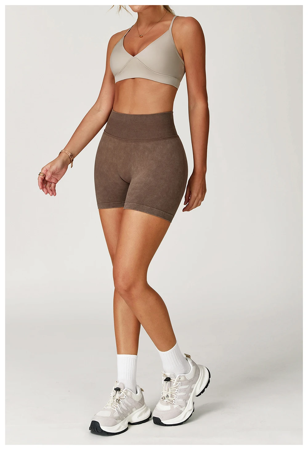 Fashionable Sexy Seamless Sand-Washed Yoga Shorts High-Waisted Hip-Lifting Shorts Tight Running Sports Fitness Yoga Pants Women