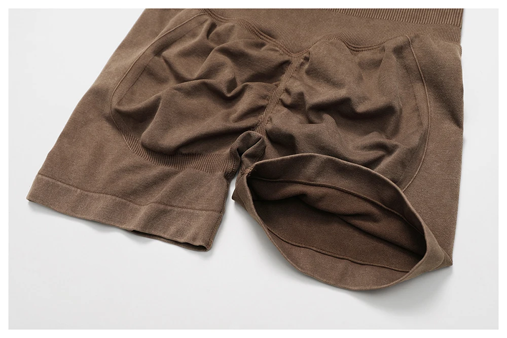 Fashionable Sexy Seamless Sand-Washed Yoga Shorts High-Waisted Hip-Lifting Shorts Tight Running Sports Fitness Yoga Pants Women