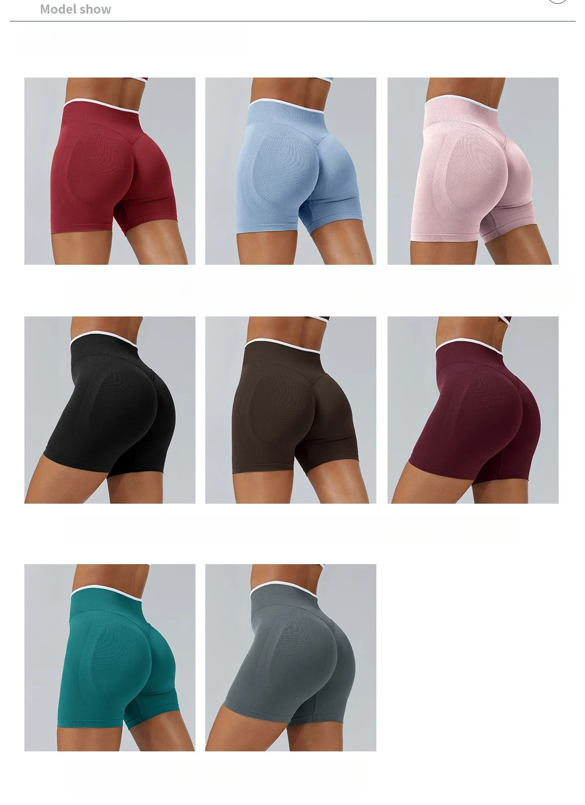 Women's Seamless Gym Color Blocking Sports Shorts High Elastic Tight High Waist Hip Lifting Yoga Pants Running Sports Shorts