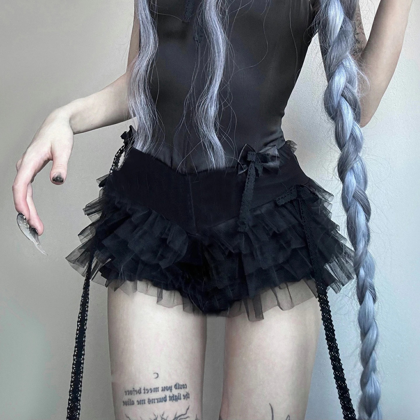 AltGoth Gothic Hotsweet Shorts Women Y2k E-girl Dark Sexy Aesthetic Cute Kawaii Streetwear Lace Patchwork Low Waist Shorts Femme
