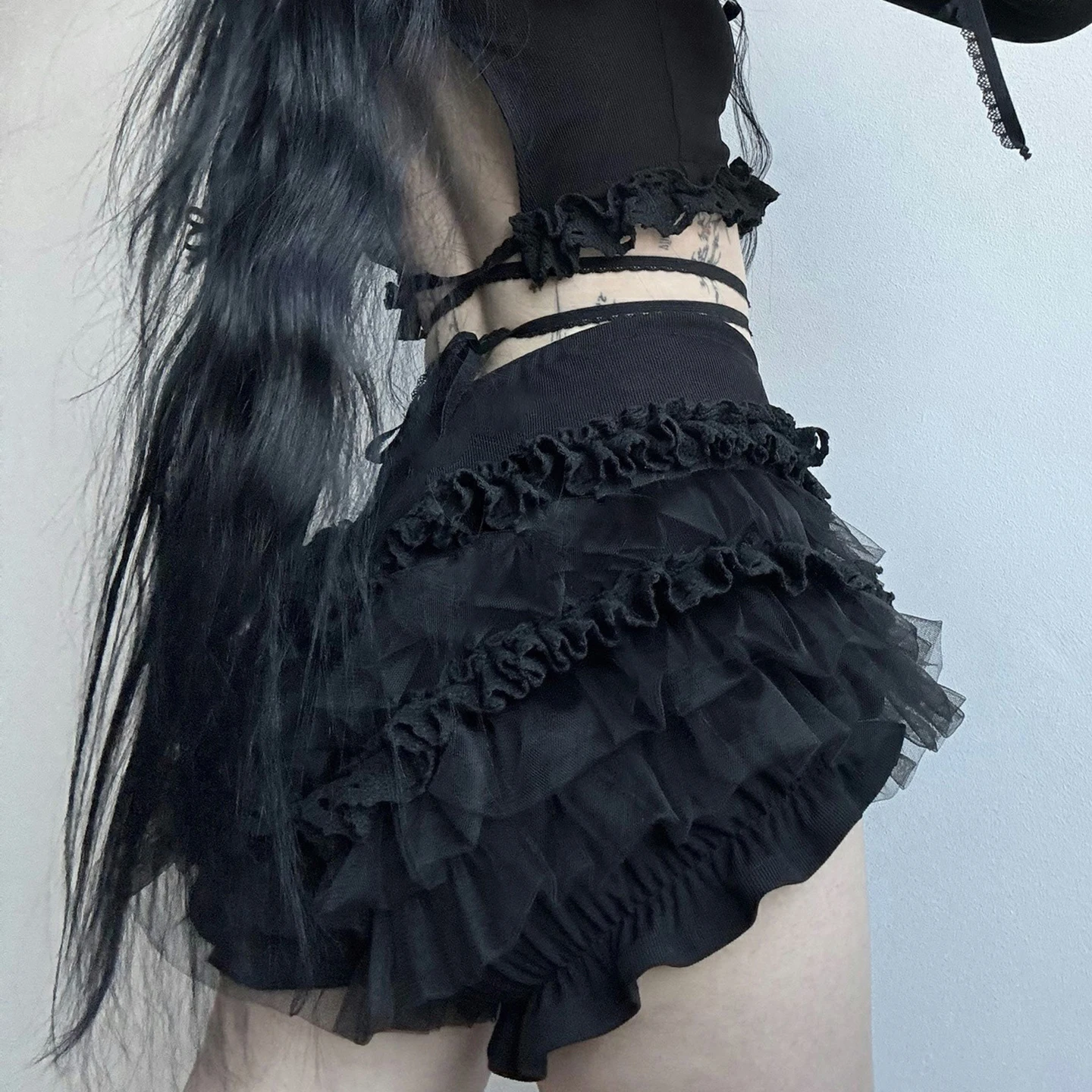 AltGoth Gothic Hotsweet Shorts Women Y2k E-girl Dark Sexy Aesthetic Cute Kawaii Streetwear Lace Patchwork Low Waist Shorts Femme