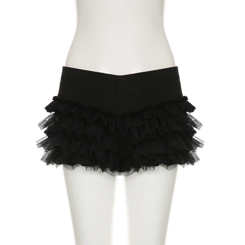 AltGoth Gothic Hotsweet Shorts Women Y2k E-girl Dark Sexy Aesthetic Cute Kawaii Streetwear Lace Patchwork Low Waist Shorts Femme