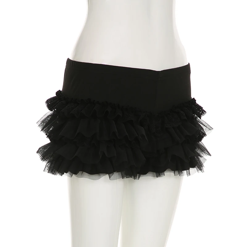 AltGoth Gothic Hotsweet Shorts Women Y2k E-girl Dark Sexy Aesthetic Cute Kawaii Streetwear Lace Patchwork Low Waist Shorts Femme