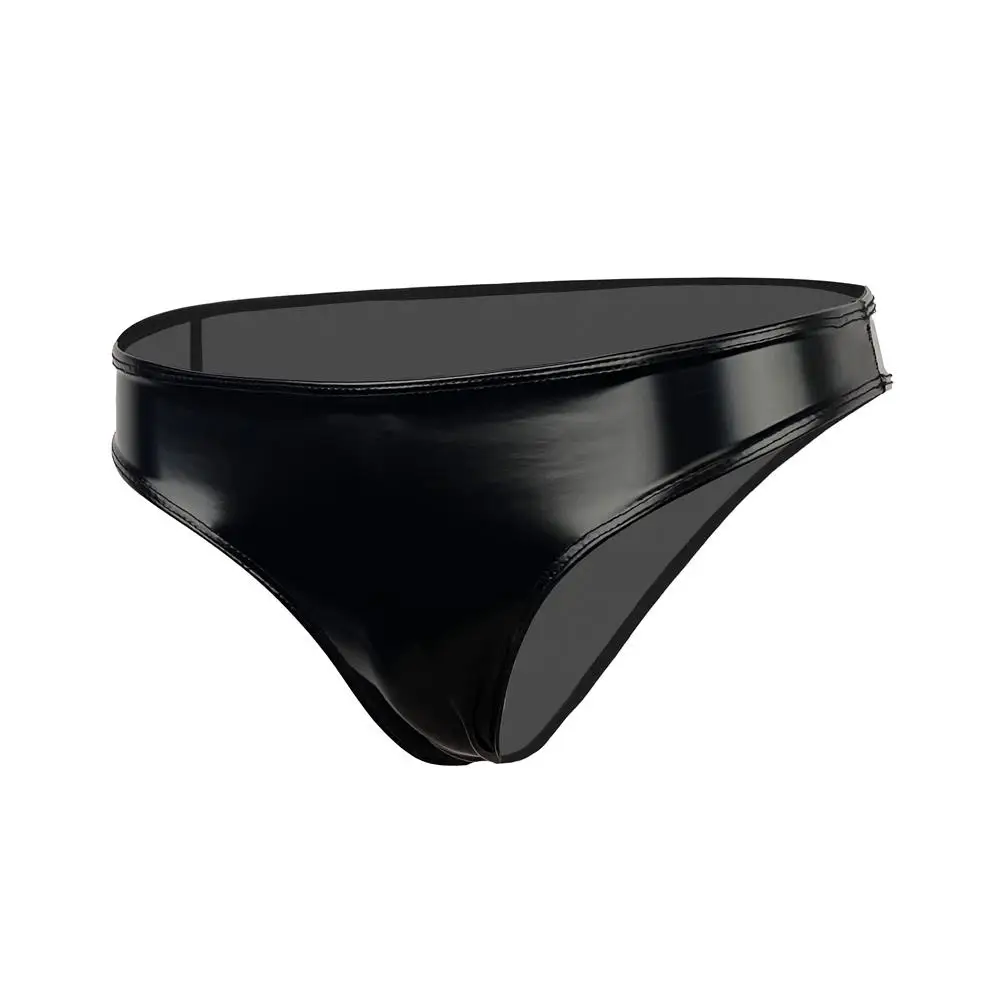 Sexy Women Hot Short Oil Glossy Shiny Low Waist Short PVC PU Faux Leather Exotic Briefs Maid Punk Dance Wear Plus Size