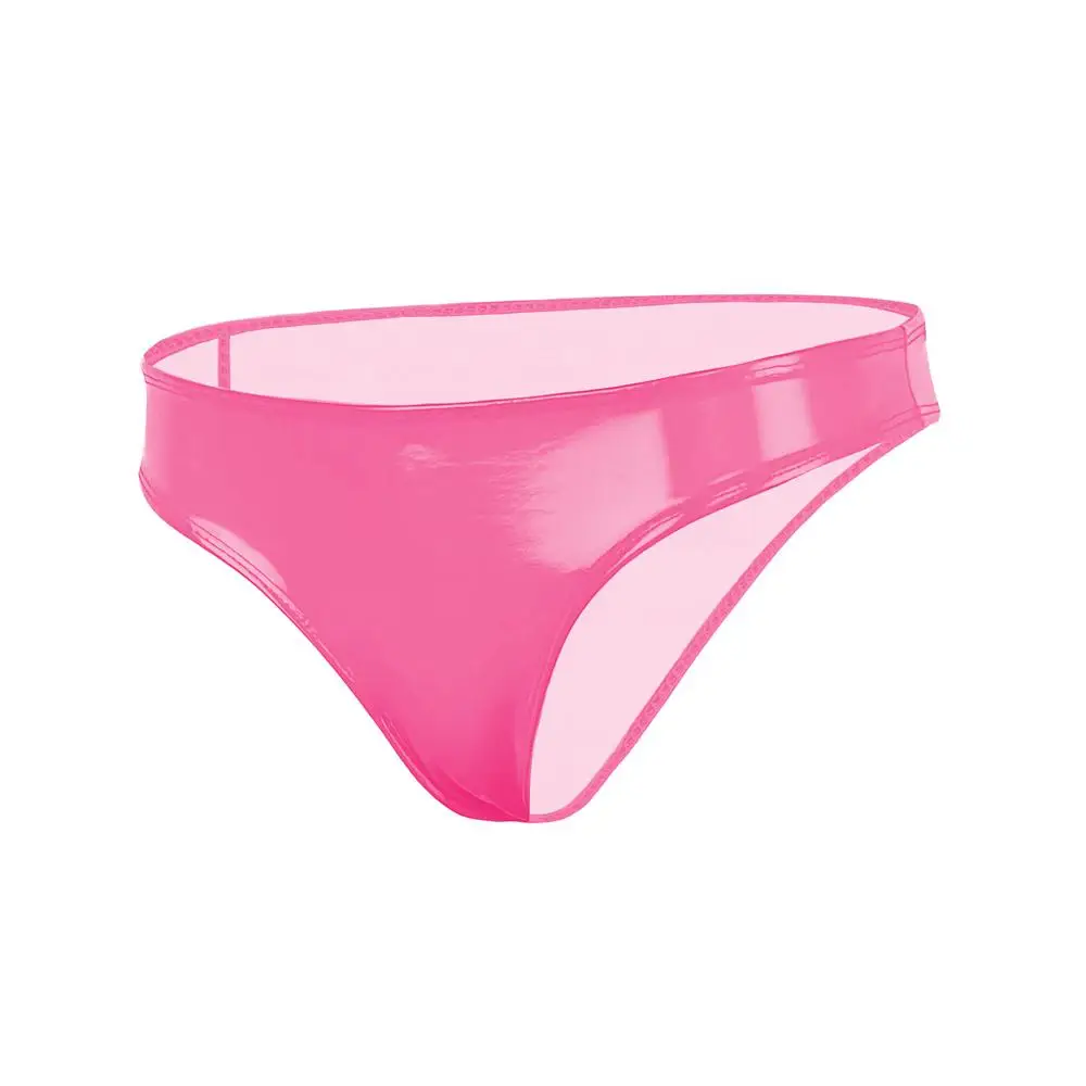 Sexy Women Hot Short Oil Glossy Shiny Low Waist Short PVC PU Faux Leather Exotic Briefs Maid Punk Dance Wear Plus Size