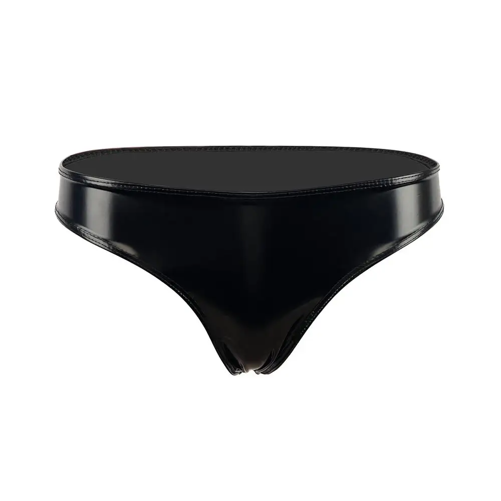 Sexy Women Hot Short Oil Glossy Shiny Low Waist Short PVC PU Faux Leather Exotic Briefs Maid Punk Dance Wear Plus Size