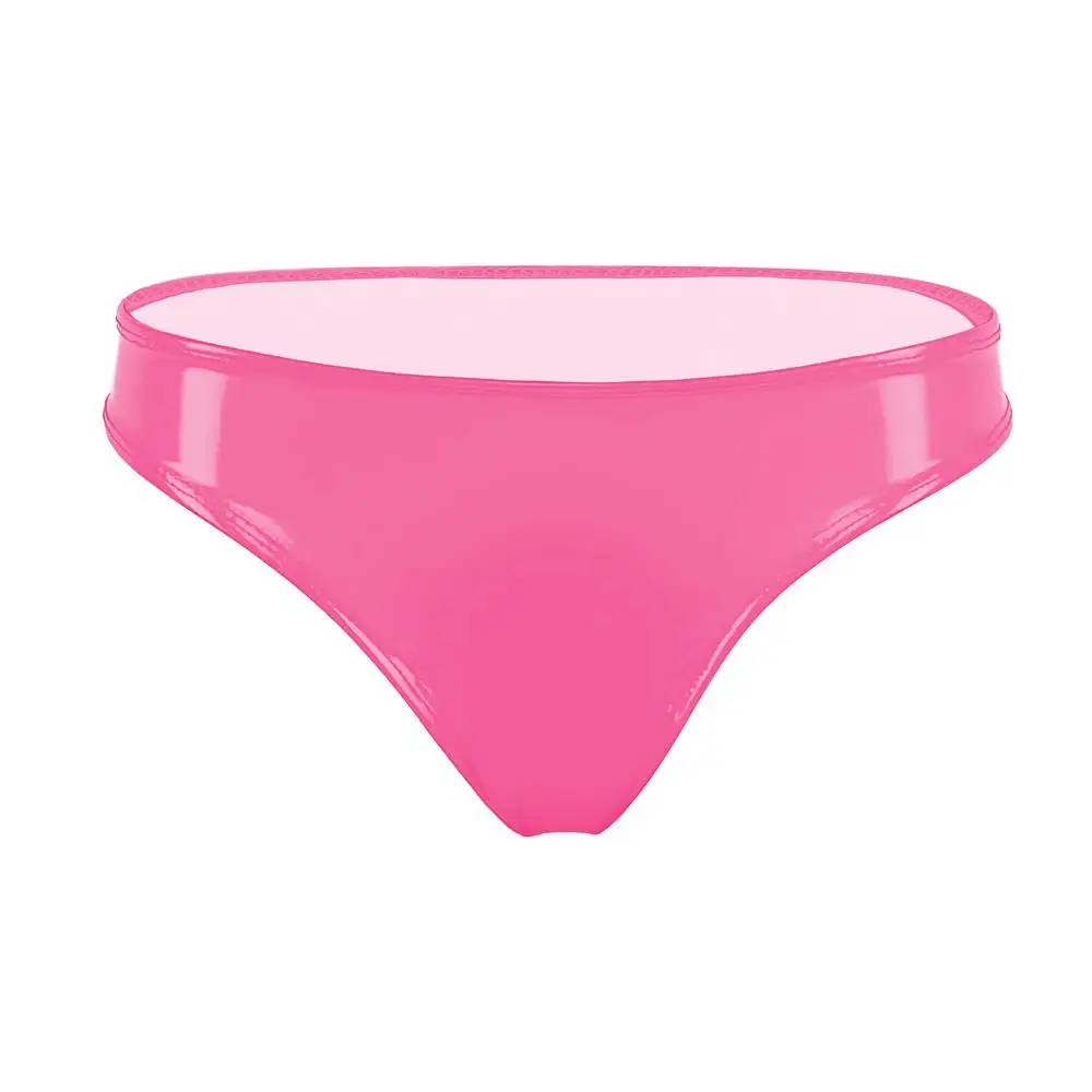 Sexy Women Hot Short Oil Glossy Shiny Low Waist Short PVC PU Faux Leather Exotic Briefs Maid Punk Dance Wear Plus Size