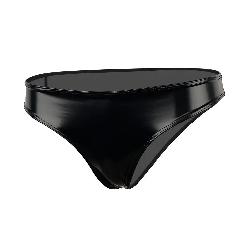 Sexy Women Hot Short Oil Glossy Shiny Low Waist Short PVC PU Faux Leather Exotic Briefs Maid Punk Dance Wear Plus Size