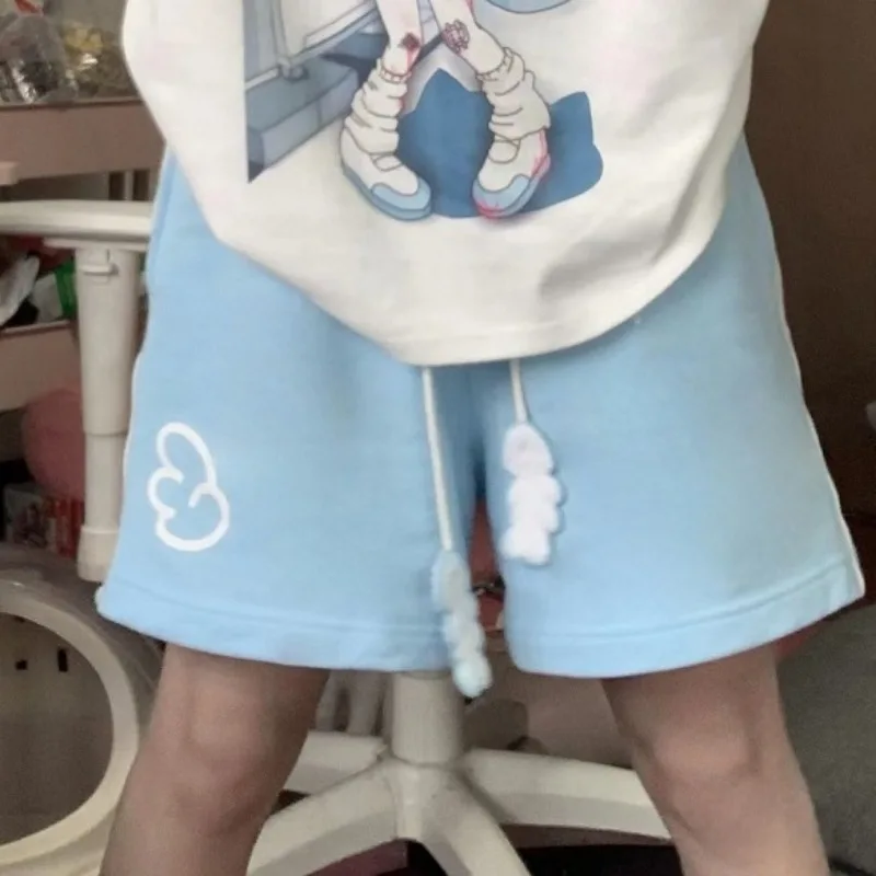 Shorts for Women's Kawaii Women Clothing Japanese Summer Short Pant Print Drawstring Casual Y2k Pantalones 2025 Fashion Bottoms