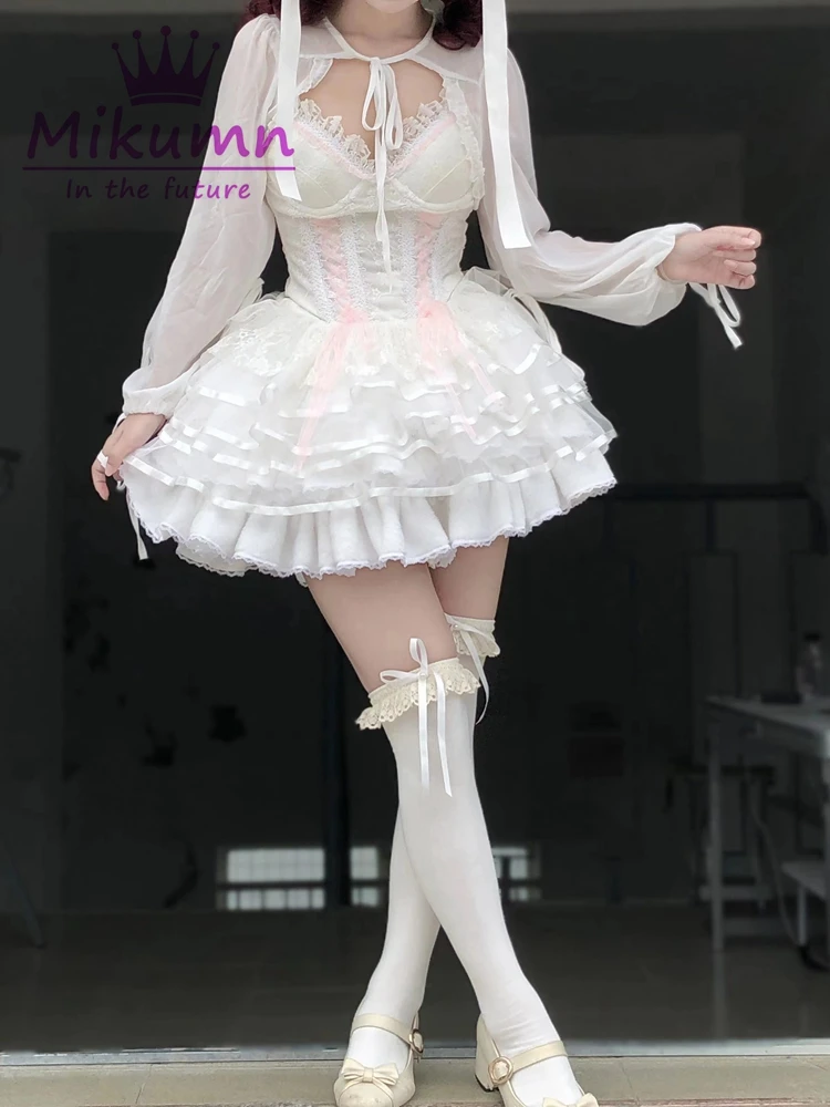 Harajuku Y2k Sweet Pink White Pumpkin Pants Lolita Autumn Winter JK Plush Shorts Japanese Kawaii Ruffles Lantern Shorts