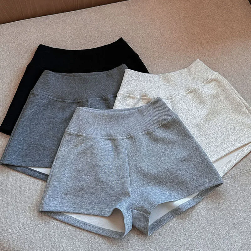 Summer Slim Yoga Sports Shorts Women American Street Sexy Gray Casual Shorts Female Vintage Y2K Grunge Low-Waist Hot Short Pants