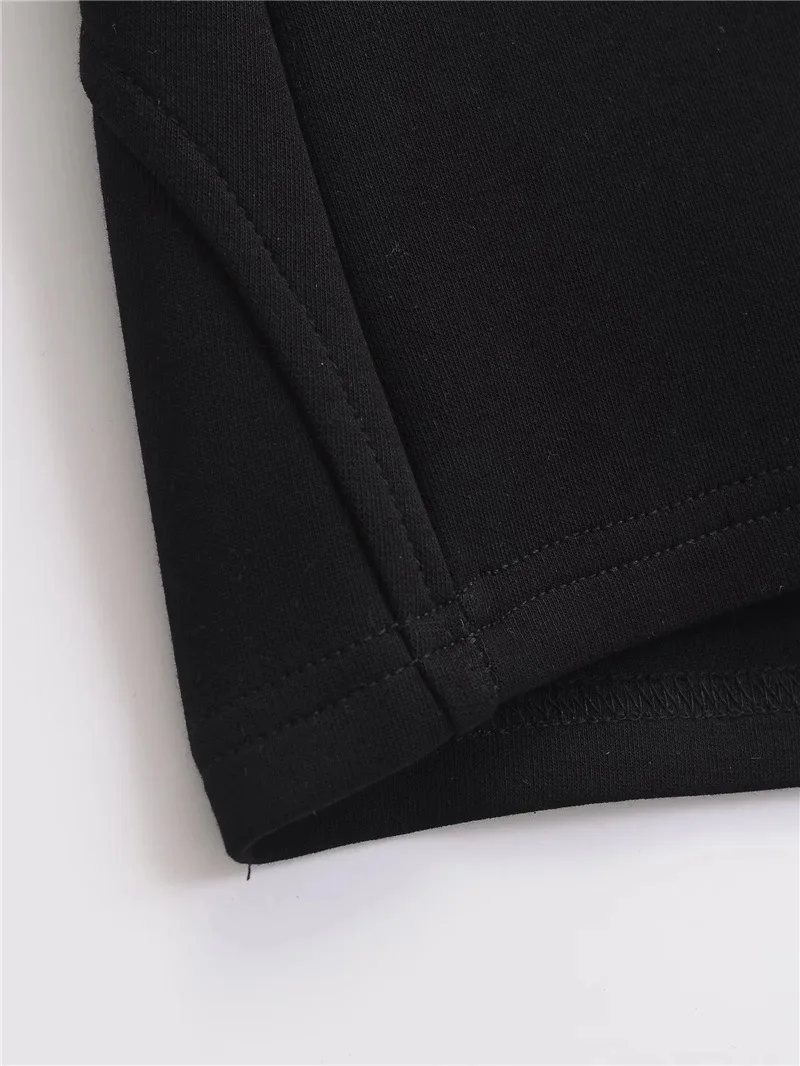 Black Mini Shorts For Woman Summer Clothes 2024 Low Rise Shorts Knitted Korean Fashion Shorts Low Waist Buttoms With Drawstrings