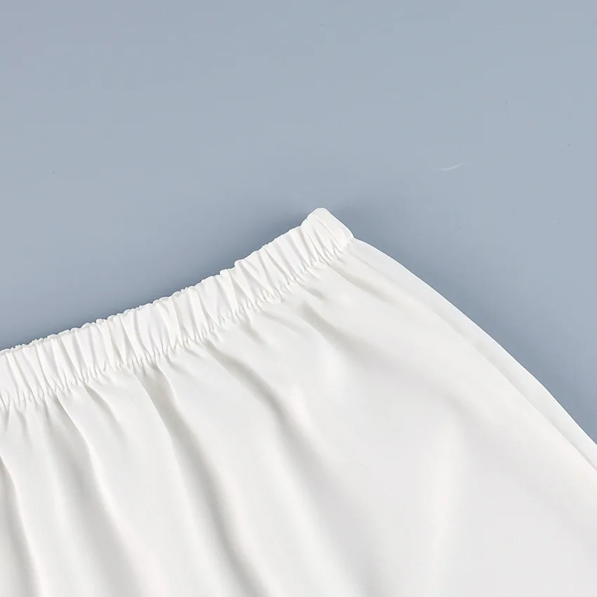 Trendix High Waist Satin Shorts Women's Summer Loose Casual Party Short Pants 2026 Holiday Solid Patchwork Lace Shorts Femme