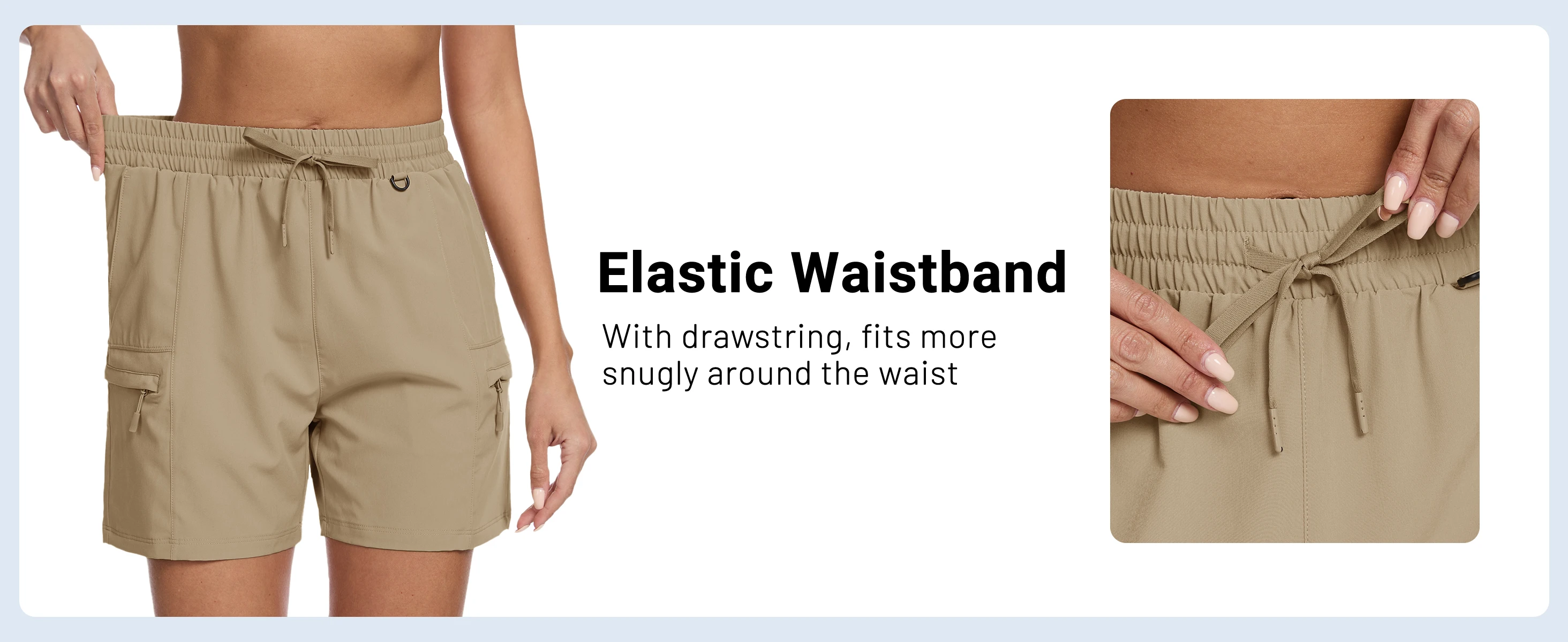 TACVASEN Women's UPF 50+ Hiking Cargo Shorts Lightweight Water Resistant 5" Athletic Shorts with Zipper Pockets Golf Summer