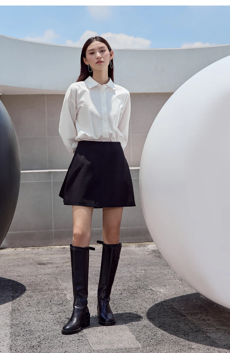 Amii Shorts Skirts Women's High Waist Versatile 2026 Autumn New A-Line Skirt Shorts Office Loose Solid Women's Clothing 12343035