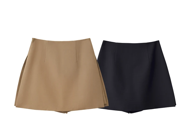 Amii Shorts Skirts Women's High Waist Versatile 2026 Autumn New A-Line Skirt Shorts Office Loose Solid Women's Clothing 12343035