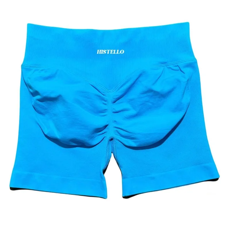 HISTELLO Impact Shorts Low Waist Seamless Scrunch Stretch Tights Women Sports Elastic Fitness Running Gym Yoga Workout Leggings