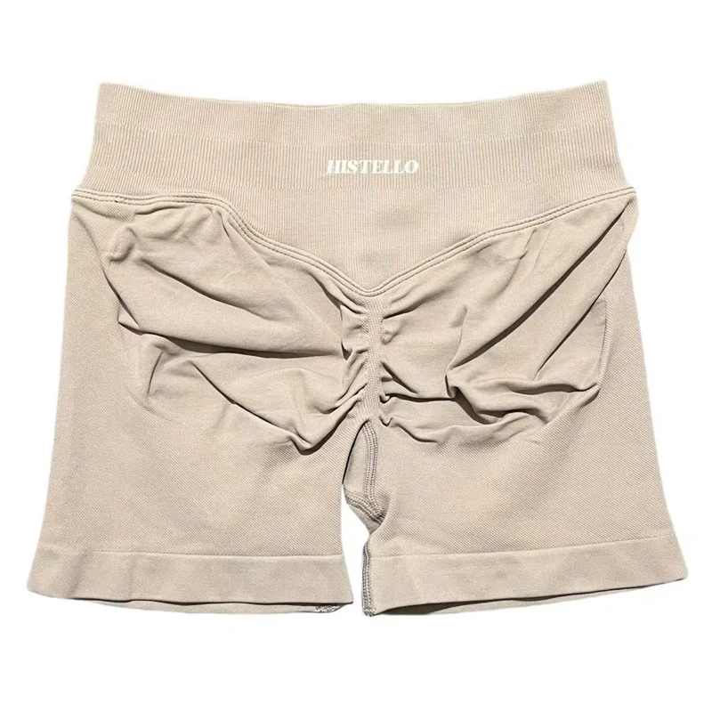 HISTELLO Impact Shorts Low Waist Seamless Scrunch Stretch Tights Women Sports Elastic Fitness Running Gym Yoga Workout Leggings
