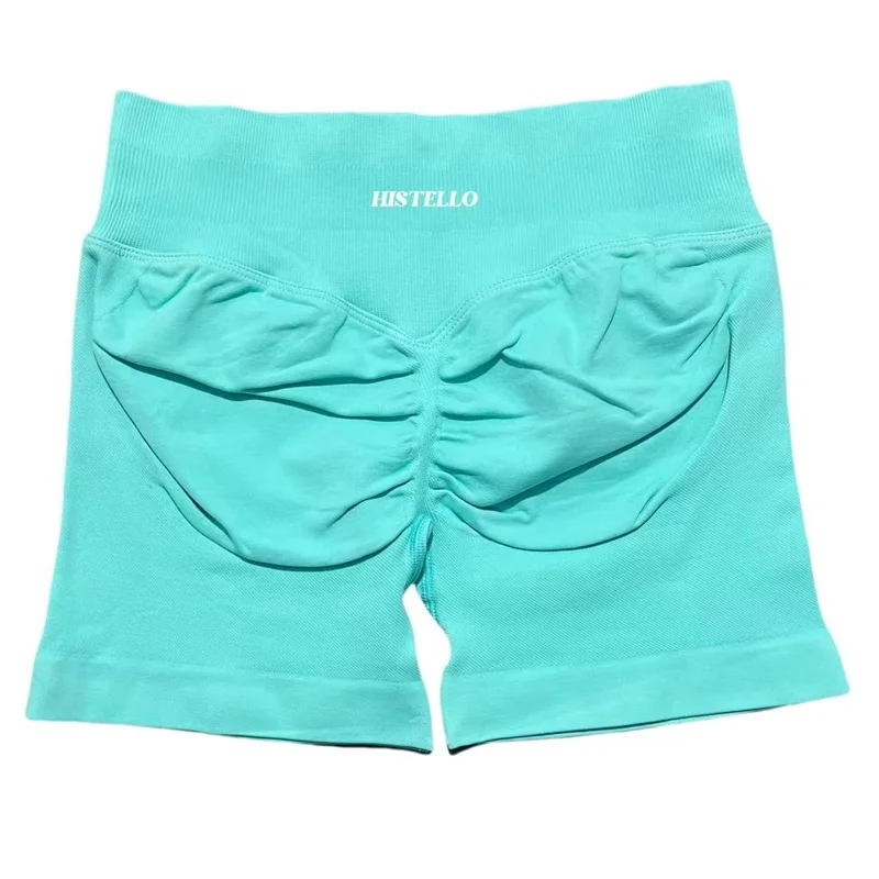 HISTELLO Impact Shorts Low Waist Seamless Scrunch Stretch Tights Women Sports Elastic Fitness Running Gym Yoga Workout Leggings