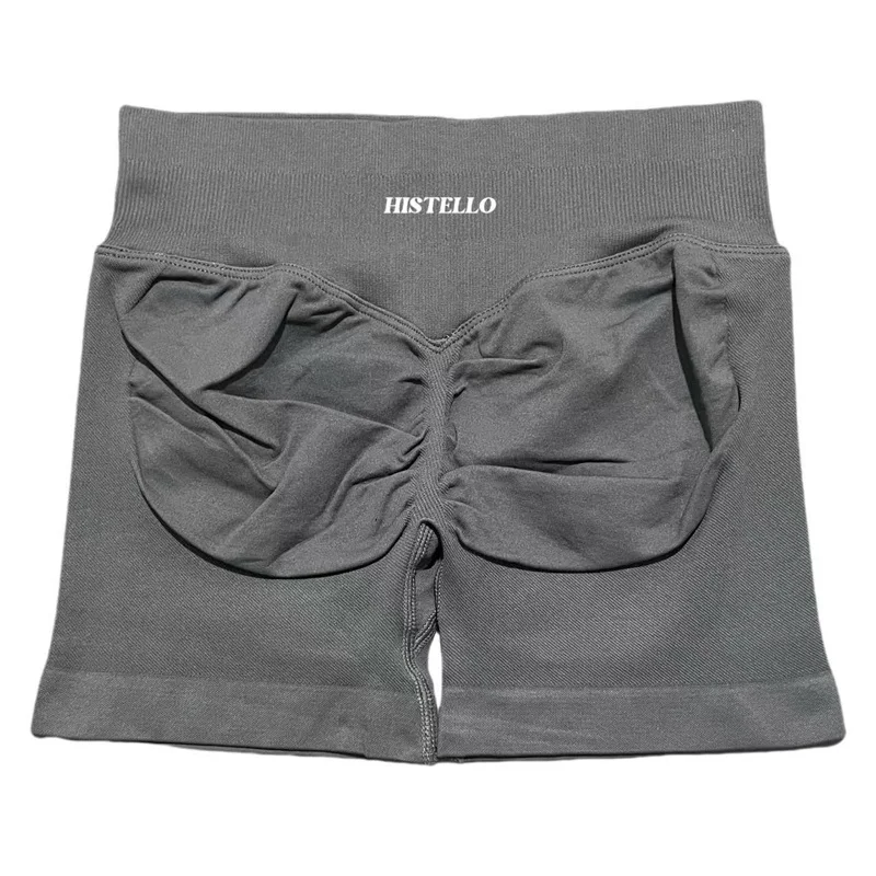 HISTELLO Impact Shorts Low Waist Seamless Scrunch Stretch Tights Women Sports Elastic Fitness Running Gym Yoga Workout Leggings