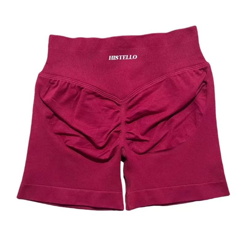 HISTELLO Impact Shorts Low Waist Seamless Scrunch Stretch Tights Women Sports Elastic Fitness Running Gym Yoga Workout Leggings
