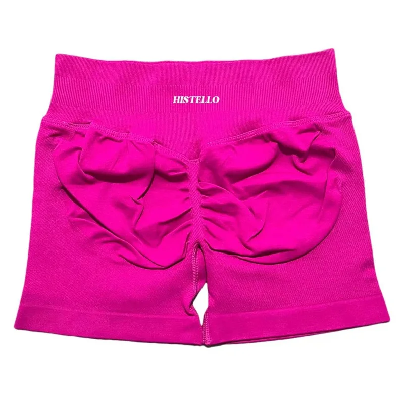 HISTELLO Impact Shorts Low Waist Seamless Scrunch Stretch Tights Women Sports Elastic Fitness Running Gym Yoga Workout Leggings