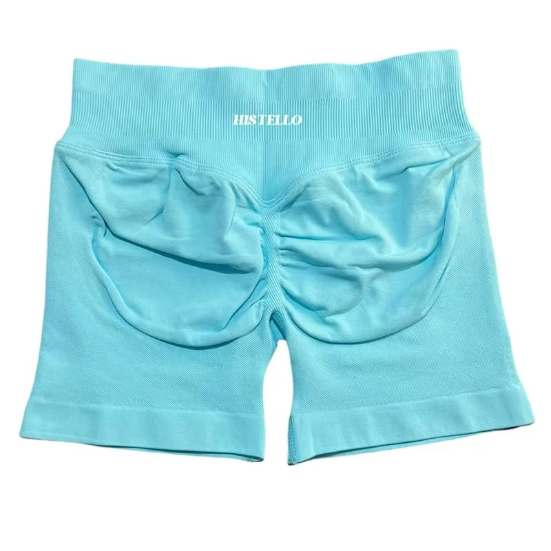 HISTELLO Impact Shorts Low Waist Seamless Scrunch Stretch Tights Women Sports Elastic Fitness Running Gym Yoga Workout Leggings