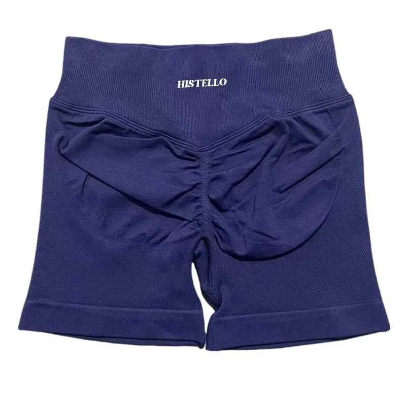 HISTELLO Impact Shorts Low Waist Seamless Scrunch Stretch Tights Women Sports Elastic Fitness Running Gym Yoga Workout Leggings