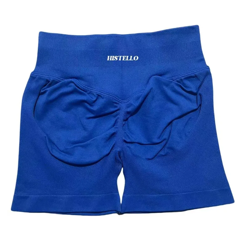 HISTELLO Impact Shorts Low Waist Seamless Scrunch Stretch Tights Women Sports Elastic Fitness Running Gym Yoga Workout Leggings