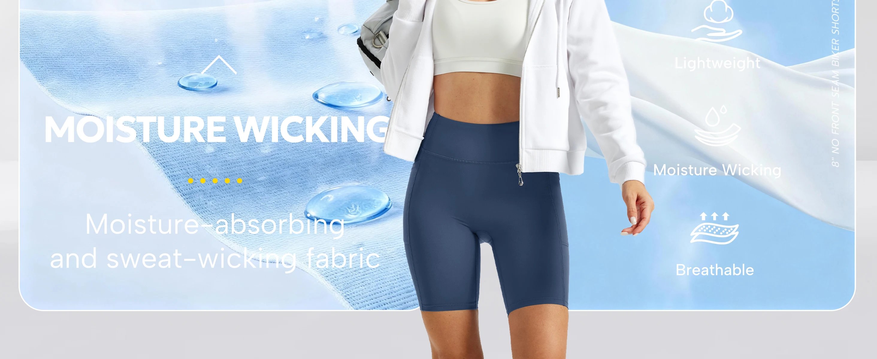 TACVASEN Womens No Front Seam Yoga Shorts with Pockets High Waisted Biker Shorts Quick Dry Butt Lifting Workout Running Shorts