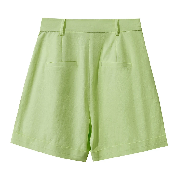 Amii Minimalist New Summer Casual Shorts For Women Loose Pants Cotton Linen Folded Cuffs Commuting Versatile Shorts 12542107