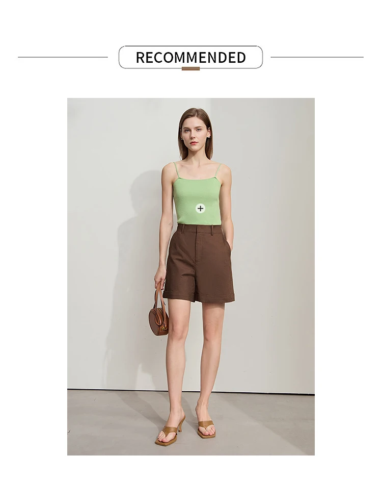 Amii Minimalist New Summer Casual Shorts For Women Loose Pants Cotton Linen Folded Cuffs Commuting Versatile Shorts 12542107