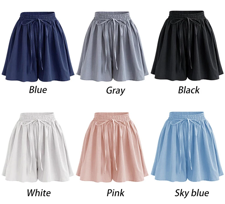 Summer Women Shorts High Waist Loose Chiffon Shorts Female Slacks Female Shorts 8001