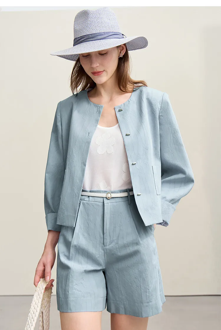Amii Women's Shorts 2026 Autumn New Versatile Commuter Cotton Shorts Jacquard Casual Basic Women's Loose Wide-leg Pants 12641111