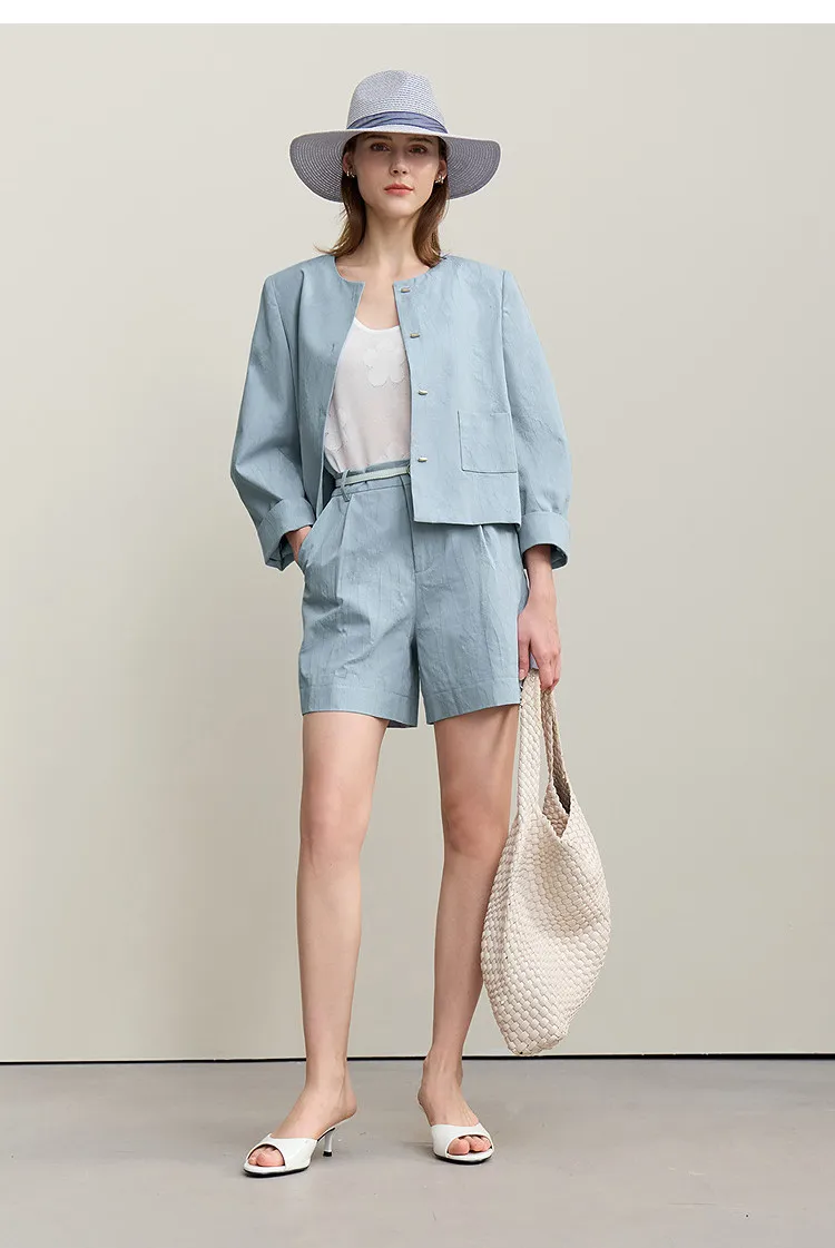 Amii Women's Shorts 2026 Autumn New Versatile Commuter Cotton Shorts Jacquard Casual Basic Women's Loose Wide-leg Pants 12641111