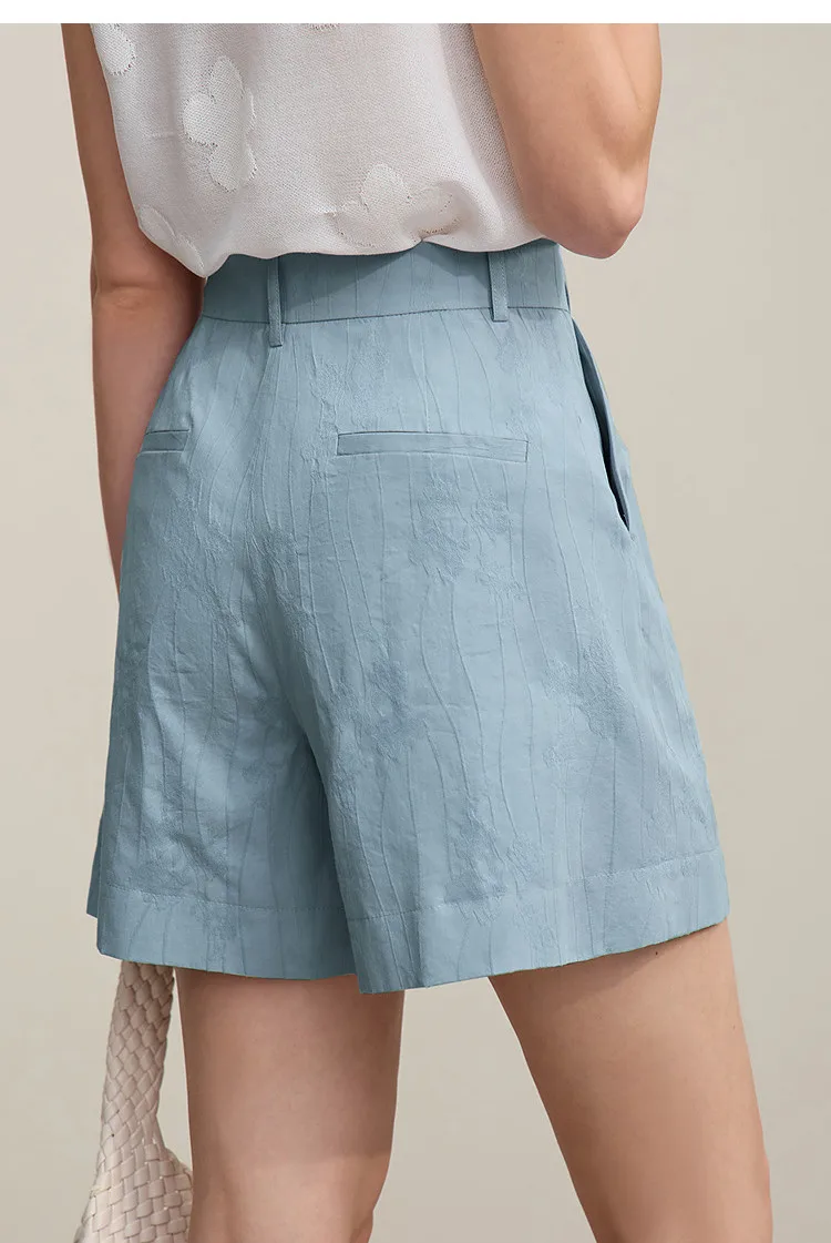 Amii Women's Shorts 2026 Autumn New Versatile Commuter Cotton Shorts Jacquard Casual Basic Women's Loose Wide-leg Pants 12641111