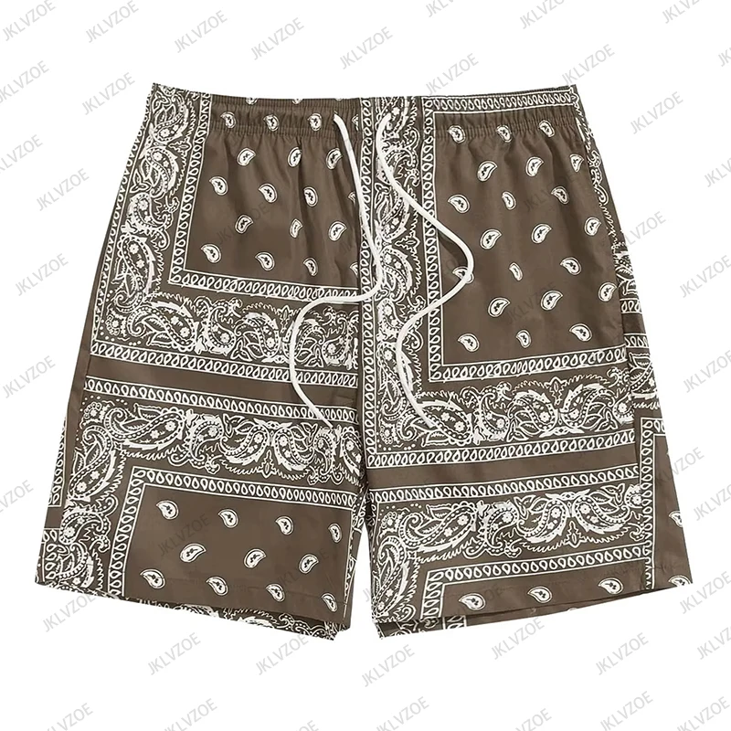 Summer New Women's and Men's Boho Shorts Paisley 3D Printed Quick Dry Beach Swiming Shorts High Quality Workout Gym Short Pants